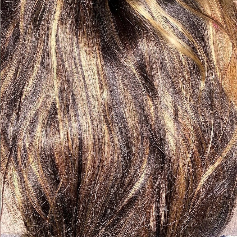 Luxurious Brown and Blonde human hair wig like new